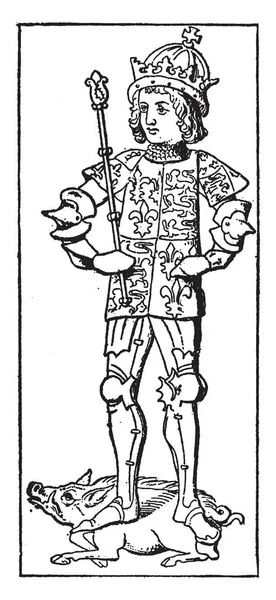 王のリチャード Iii 1452 1485 1485 1483 年からイングランドの王 ビンテージの線描画や彫刻イラスト — ストックベクタ