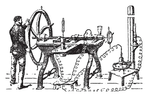 Diagrama Que Muestra Liquidación Gas Dibujo Línea Vintage Ilustración Grabado — Vector de stock