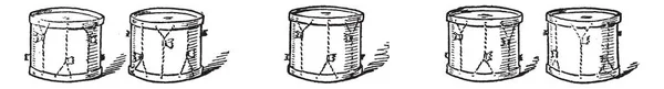 Deze Kaart Toont Vijf Drums Drums Zijn Een Instrument Dat — Stockvector
