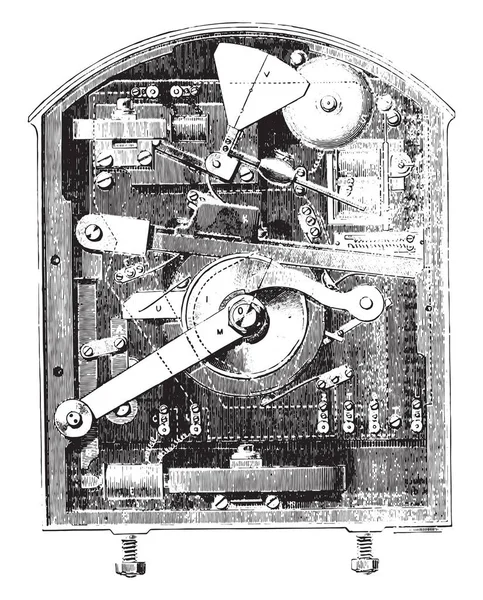 Section Semaphore Box Vintage Engraved Illustration Industrial Encyclopedia Lami 1875 — Stock Vector