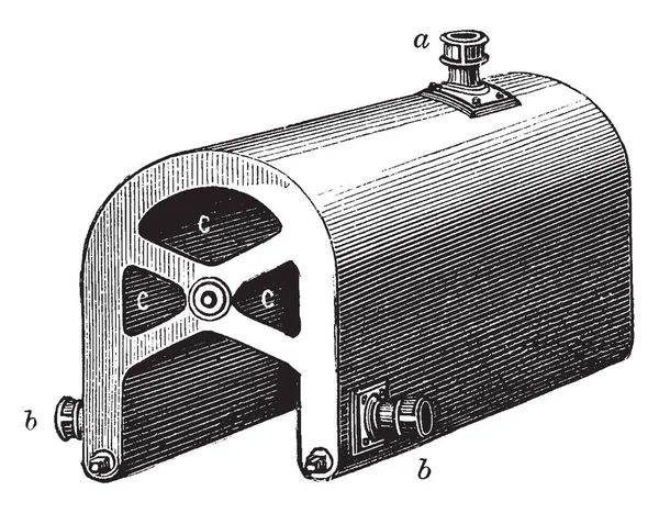 Questa Illustrazione Rappresenta Funzione Cruciform Saddle Caldaia Disegno Linee Vintage — Vettoriale Stock