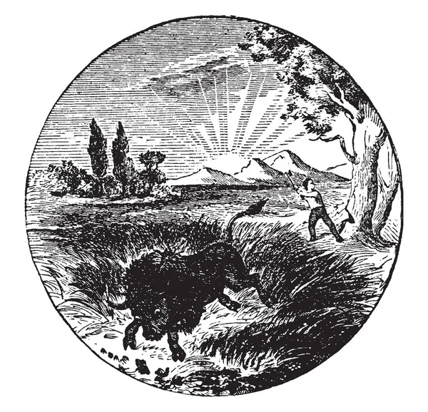 Sceau Officiel État Américain Indiana 1889 Montre Une Forêt Bûcheron — Image vectorielle