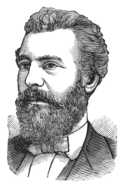亚历山大 格雷厄姆 1847 1942 他是科学家 工程师和发明者的电话 和贝尔加拿大的创始人 老式线画或雕刻插图 — 图库矢量图片
