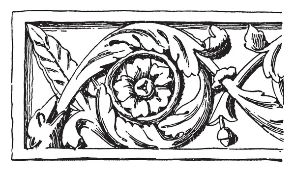 Ринсо Вырезано Vaison Рисунок Винтажных Линий Гравировка Иллюстрации — стоковый вектор