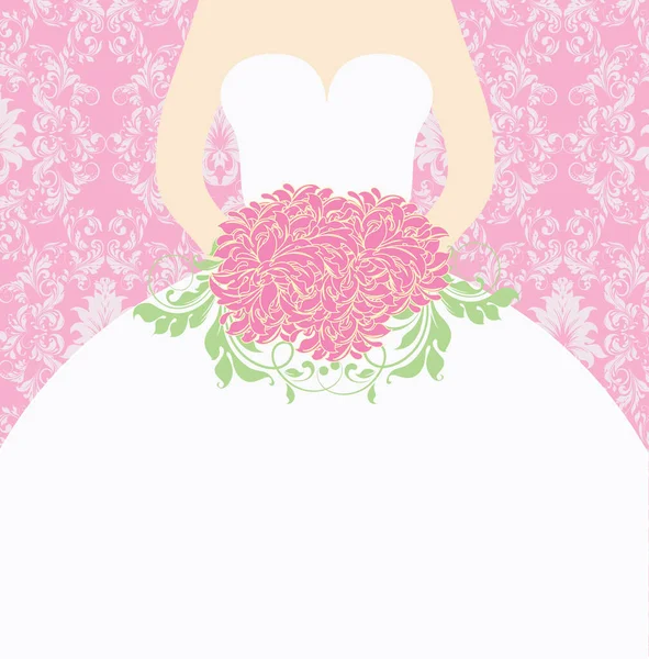花束を持った花嫁のベクトルイラスト — ストックベクタ