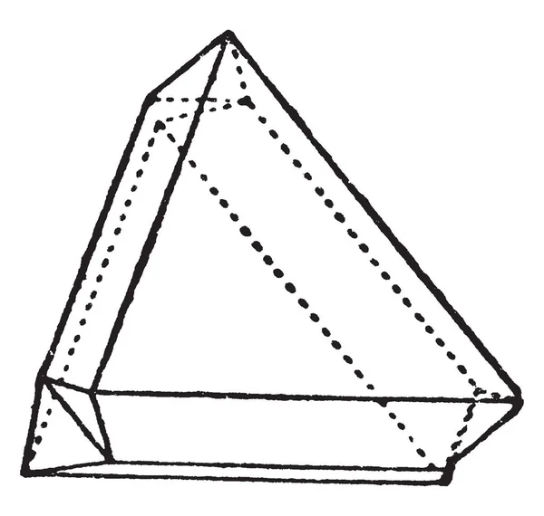 Diagramme Représente Deux Octaèdres Dessin Ligne Vintage Illustration Gravure — Image vectorielle