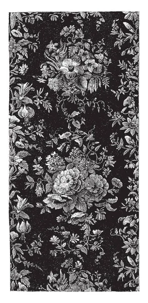 Κουβέρτα Γίνεται Ένα Floral Σχέδιο Είναι Μια Κλωστοϋφαντουργίας Πάτωμα Που — Διανυσματικό Αρχείο