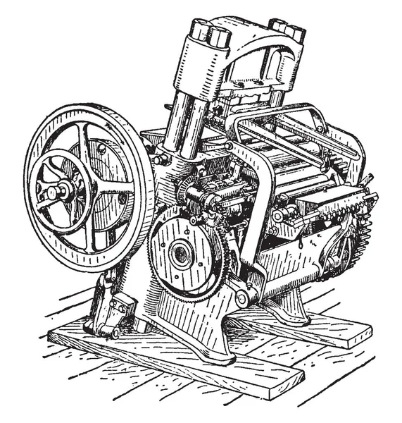 Esta Ilustración Representa Máquina Bloqueo Que Utiliza Para Bloquear Diseños — Archivo Imágenes Vectoriales