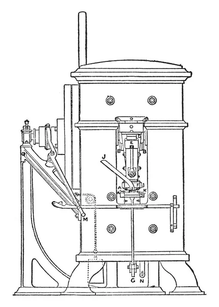 Cette Illustration Représente Presse Frapper Monnaie Royale Vue Face Dessin — Image vectorielle