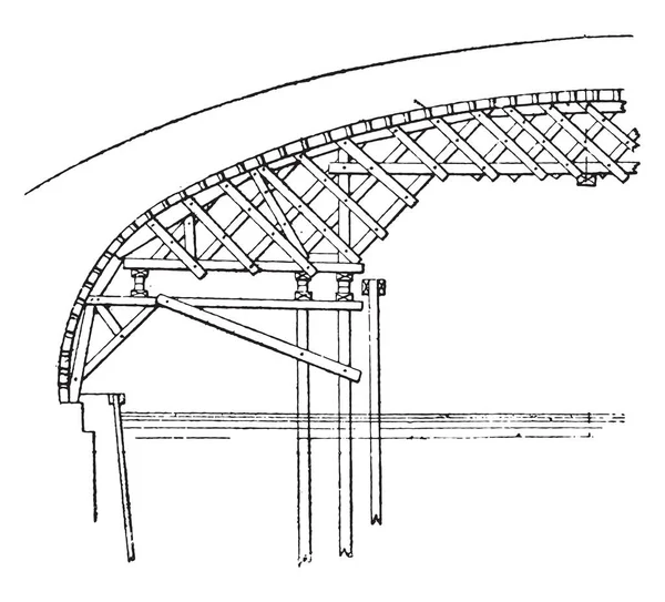 Kleiderbügel Gewölbe Point Jour Viaduct Paris Vintage Gravierte Illustration Industrieenzyklopädie — Stockvektor