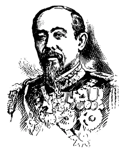 Marquês Ito 1841 1909 Foi Estadista Japonês Primeiro Ministro Japão — Vetor de Stock