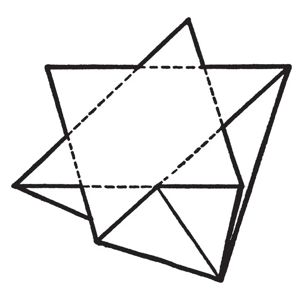 Dieses Diagramm Repräsentiert Tetraederdurchdringung Zwillings Und Symmetrisch Zur Achteckigen Fläche — Stockvektor