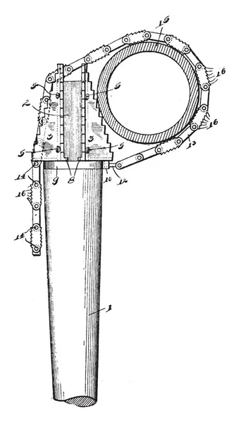 Иллюстрация Представляет Собой Функцию Регулируемого Ключа Трубы Рисунок Винтажной Линии — стоковый вектор