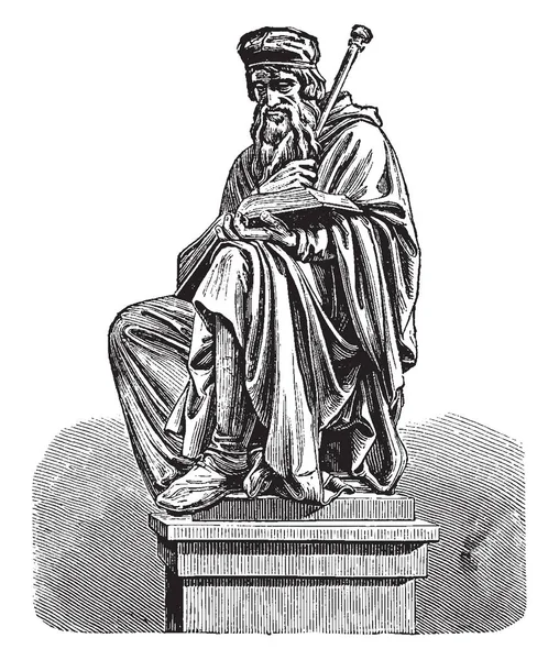 Escultura John Wycliffe Fue Filósofo Escolástico Inglés Teólogo Traductor Bíblico — Vector de stock