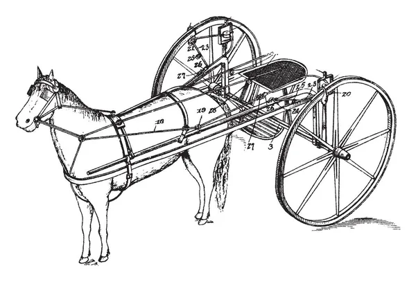 Иллюстрация Представляет Лошадиное Устройство Рисунок Винтажных Линий Гравировку — стоковый вектор