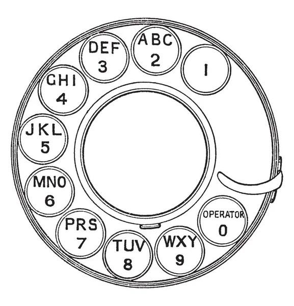 Denna Illustration Representerar Telefon Rotary Dial Vintage Linje Ritning Eller — Stock vektor
