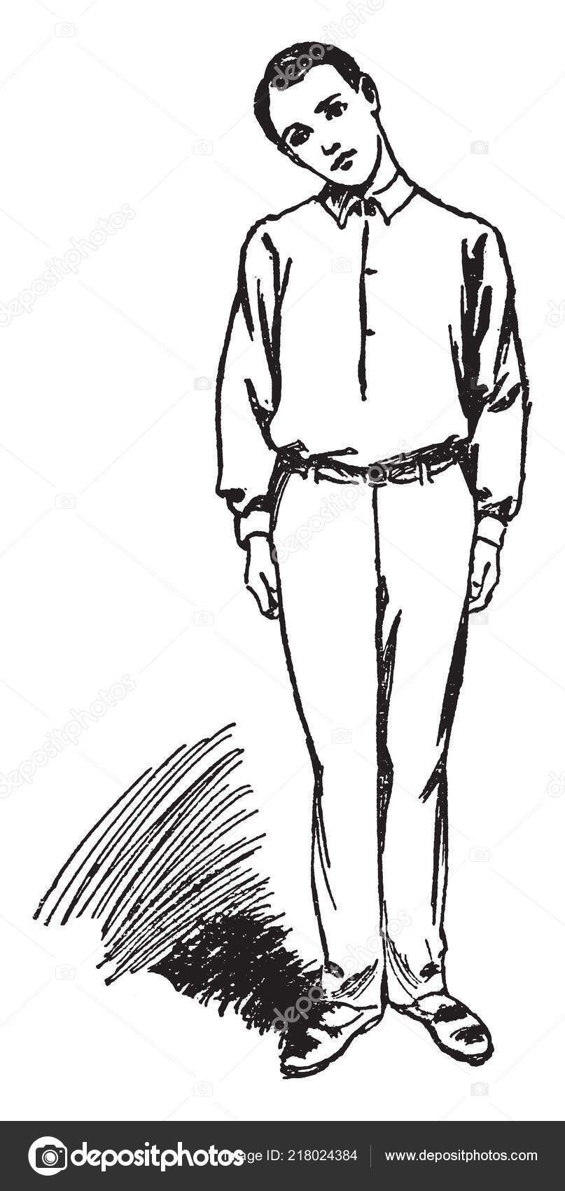 how to draw a person standing sideways