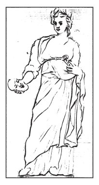 Bu görüntüde muse komedi ve pastoral şiir, vintage çizgi çizme veya oyma illüstrasyon vardır.