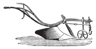 Hafif topraklarda, Cooke, vintage oyulmuş illüstrasyon pulluk. Endüstriyel ansiklopedi E.-O. Lami - 1875