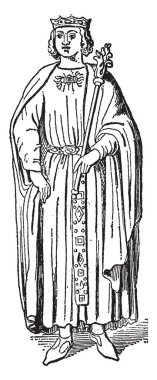 Kral Richard, 1157-1199, o 1199 için 1189 dan İngiltere kralı ve duke Normandy, Aquitaine ve Gascony, vintage çizgi çizme veya illüstrasyon oyma olduğumu