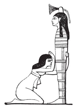 Önce annem onu koca dul, vintage illüstrasyon kazınmış.