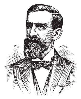 John değer Kern, 1849-1917, demokratik Amerika Birleşik Devletleri Senatör Indiana, vintage çizgi çizme veya oyma resim görev yapmıştır