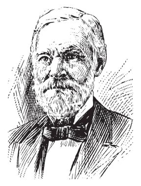 John Sherman, 1823-1900, ABD'li siyasetçi, Senatör Ohio, Amerika Birleşik Devletleri ve Amerika Birleşik Devletleri Dışişleri Bakanı, vintage çizgi çizme veya oyma illüstrasyon biriydi