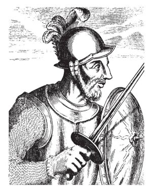 Diego de Almagro, 1475-1538, o İspanyol konkistador, Şili, vintage çizim için keşfetmek veya illüstrasyon oyma için ünlü oldu