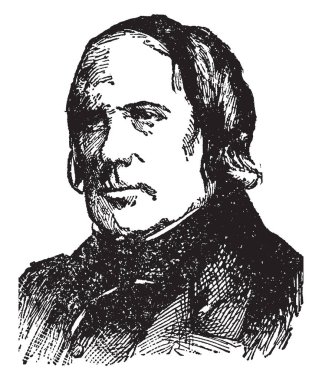Edgar Quinet, 1803-1875, o bir Fransız tarihçi ve çizim veya illüstrasyon oyma fikri, vintage çizgi oldu