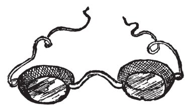 Gözlük gözlük gözleri çizim veya illüstrasyon oyma soğuk, vintage satırından korumak için bir türüdür.