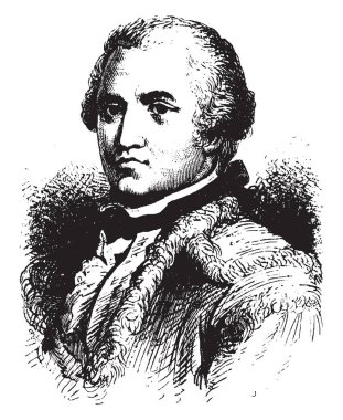 General Daniel Morgan, 1736-1802, o bir Amerikan askerinin, Virginia, vintage çizgi çizme veya oyma illüstrasyon devrim ordularını modernleştiren ve