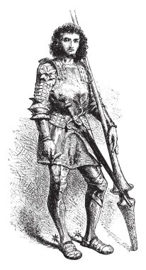 Gaston de Foix, 1489-1512, o bir Fransız askeri komutan, ünlü 1511 onun parlak altı aylık kampanyayı 1512 Cambrai, vintage çizgi çizme veya oyma illüstrasyon Birliği Savaşı sırasında teklifinden için yapıldı.