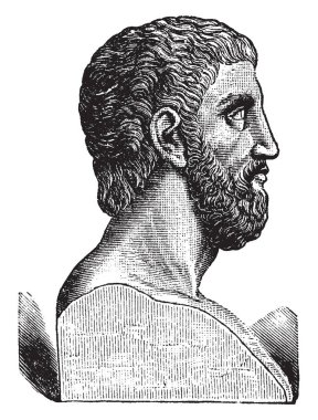 Alcibiades, m.ö. 450404, bir genel ve belirgin Atinalı devlet adamı, Peloponez Savaşı, vintage çizgi çizme veya oyma illüstrasyon sırasında Atina siyasi liderlerinden biri olduğunu