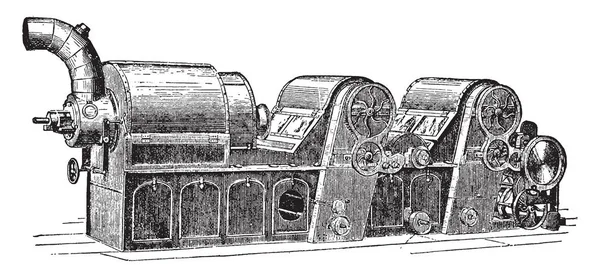 Diese Illustration Stellt Baumwollöffner Dar Die Jahrhundert Verwendet Wurden Baumwolle — Stockvektor