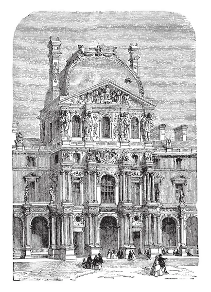 Het Turgot Paviljoen Onderdeel Van Het Louvre Paleis Gelegen Langs — Stockvector