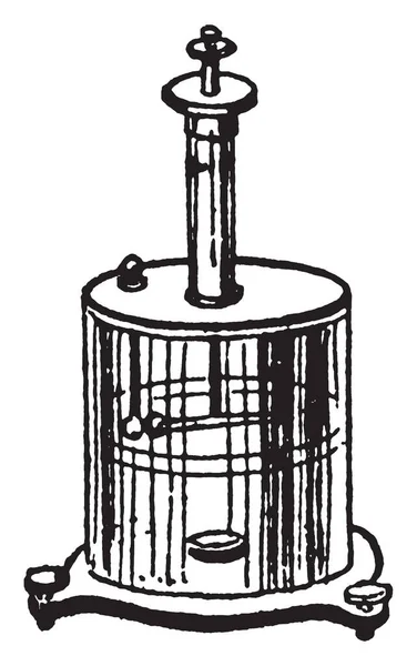 Equilíbrio Torção Coulomb Forma Cilindro Com Panela Dentro Linha Vintage — Vetor de Stock