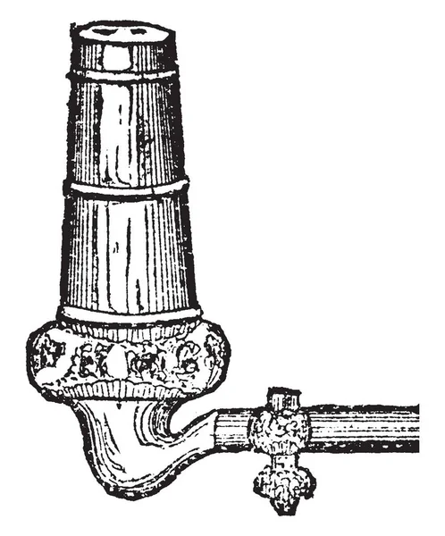 Cette Illustration Représente Fonction Brûleur Gaz Dessin Ligne Vintage Illustration — Image vectorielle