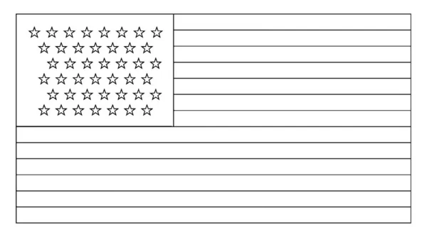 スター アメリカ合衆国国旗 1890 この白い色のフラグは 上部左隅とフラグ ビンテージの線画の内側に水平の黒い線やイラストを彫刻 — ストックベクタ
