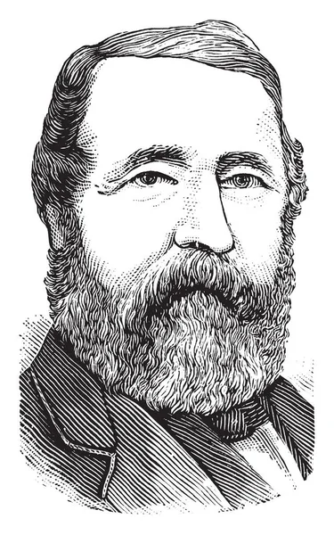 ヘンリー チャドウィック 1824 1908 彼はアメリカのスポーツ ライター 野球統計学者および歴史家は 彼の初期の報告とゲーム ヴィンテージの線描画やイラストを彫刻の開発への貢献のために有名 — ストックベクタ