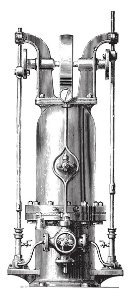 Συσσωρευτής Πίεσης Παλιάς Χρονολογίας Χαραγμένο Εικονογράφηση Βιομηχανική Εγκυκλοπαίδεια Lami 1875 — Διανυσματικό Αρχείο