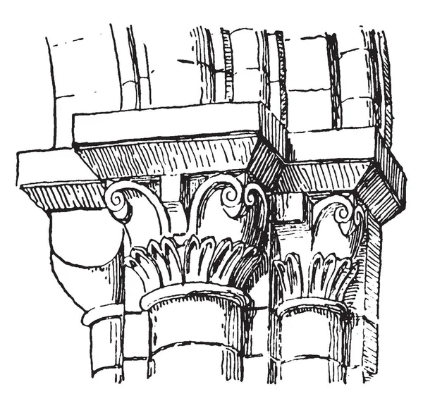 Capital Igreja Haramston Linhas Voluta Coliseu Roma Quarto Redondo Desenho —  Vetores de Stock