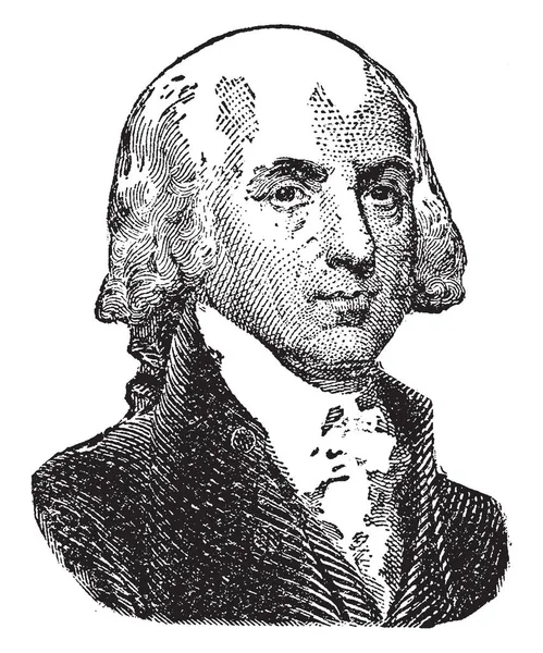 제임스 메디슨 1751 1836 미국의 정치가 그리고 미국에서 1809에 1817의 — 스톡 벡터