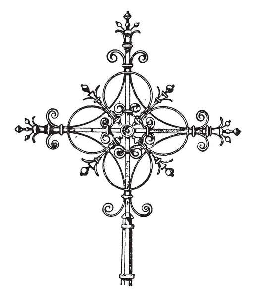 Detta Ett Tecken Steeple Cross Som Ovanpå Den Lutherska Kyrkan — Stock vektor