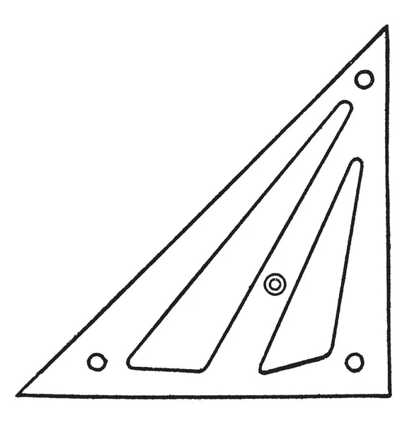 忏悔三角形更长 使斜边拉长 它有不同的图案在所有两侧 因为没有两边是平等的 复古线条画或雕刻插图 — 图库矢量图片
