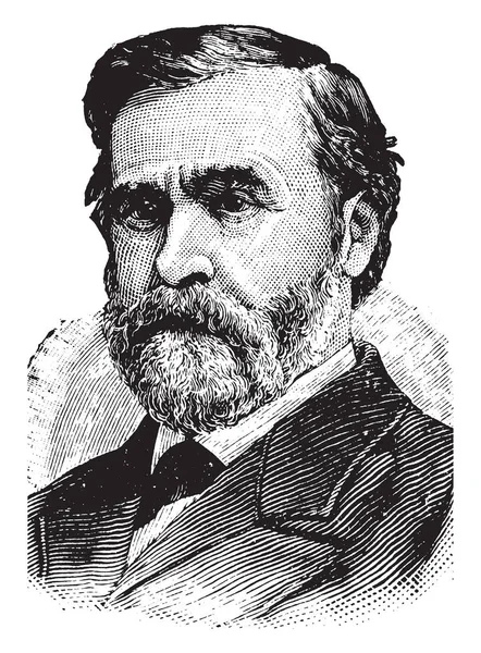 ウィリアム モリソン 1824 1909 彼はイリノイ州 ヴィンテージの線描画や彫刻イラストからの米国の代表 — ストックベクタ