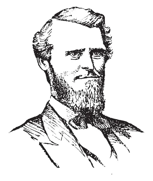アーサー ボアマン 1823 1896 彼はアメリカの弁護士 政治家 ウェスト バージニア州と回路の最初の知事の裁判官 ビンテージの線描画や彫刻イラスト — ストックベクタ