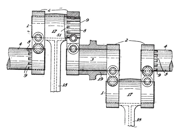 Eje Manivela Parte Motor Que Traduce Movimiento Del Pistón Lineal — Archivo Imágenes Vectoriales