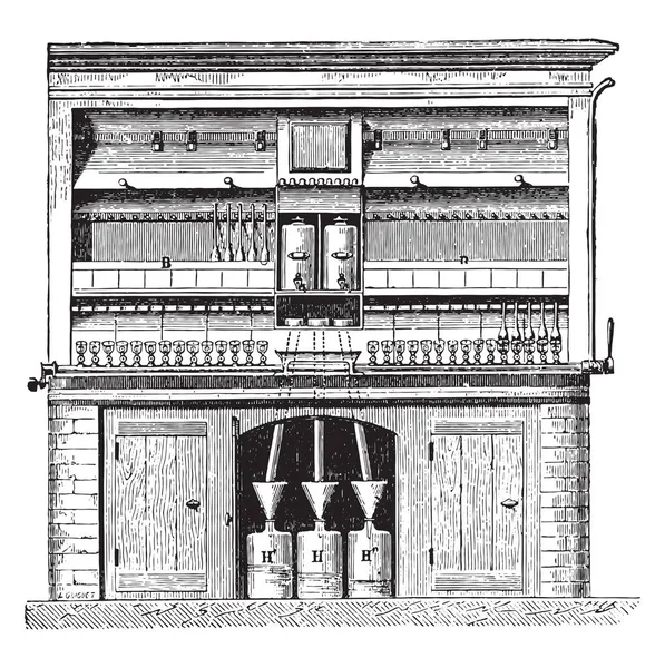 Peligot Device Theft Gold Testing Vintage Engraved Illustration Industrial Encyclopedia — Stock Vector