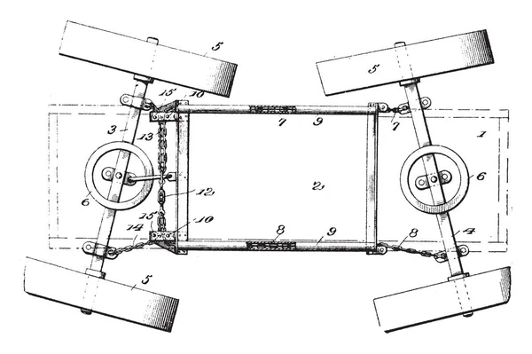 Vagón Descarga Vehículo Pesado Cuatro Ruedas Que Utiliza Para Transportar — Archivo Imágenes Vectoriales