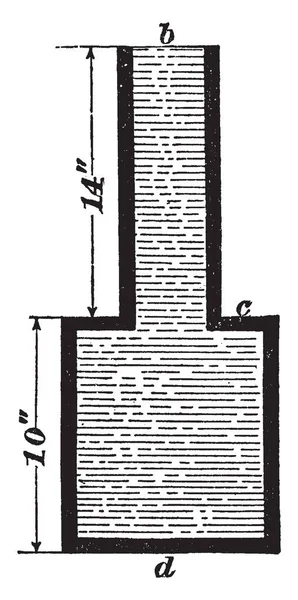 Ten Schemat Przedstawia Górę Ciśnienia Vintage Rysowania Linii Lub Grawerowanie — Wektor stockowy